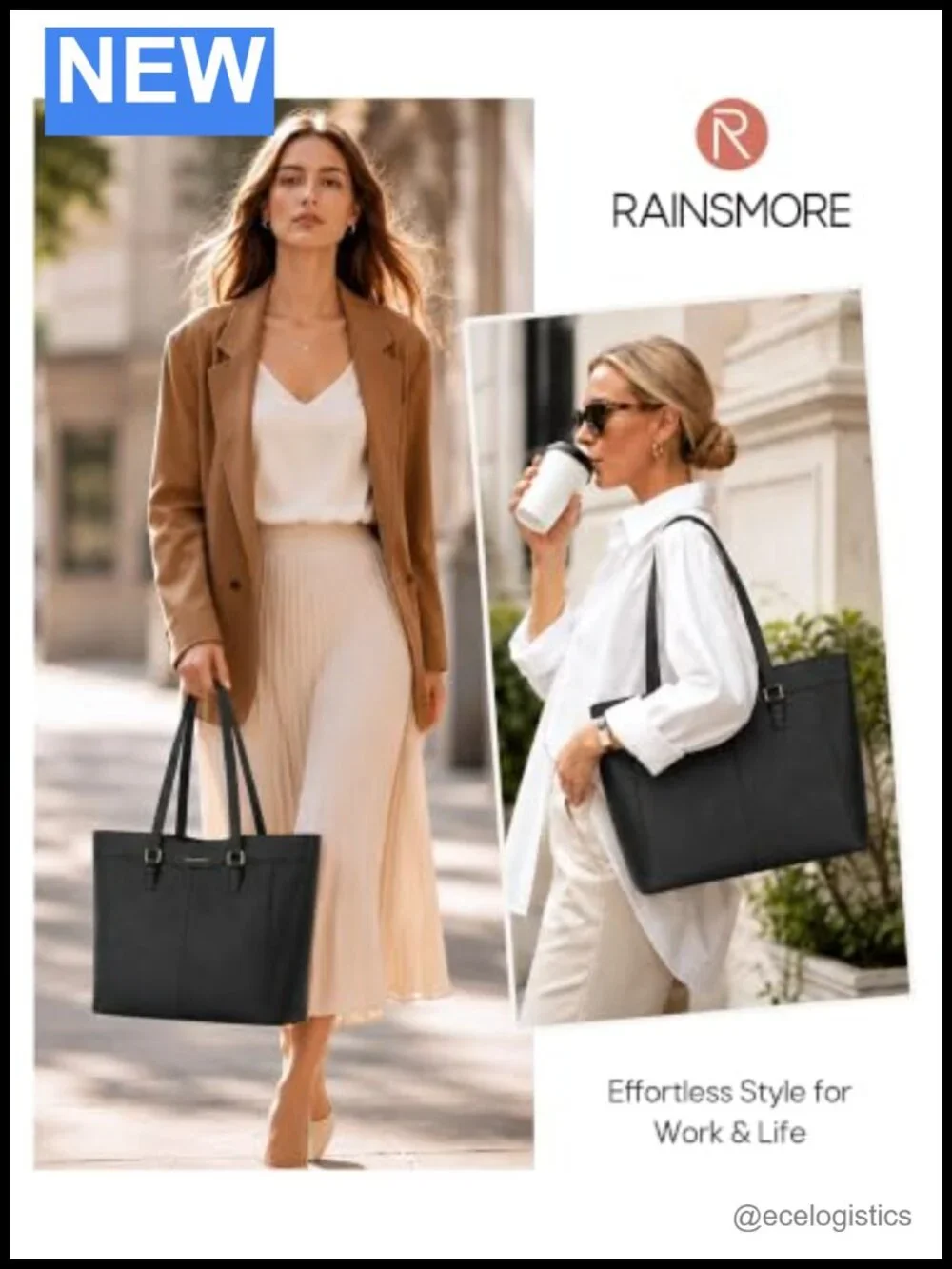 Large Waterproof PU Leather Work Tote Bag for Women, Shoulder Bag with Pockets